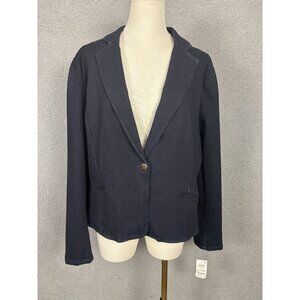 INC International Concepts Women's Denim Blazer Jacket XL Dark Indigo NWT's